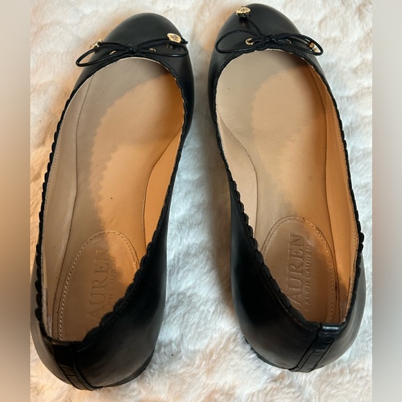 Ralph Lauren Glennie Black Leather slip on ballet flat women’s size 6.5 - Picture 7 of 11